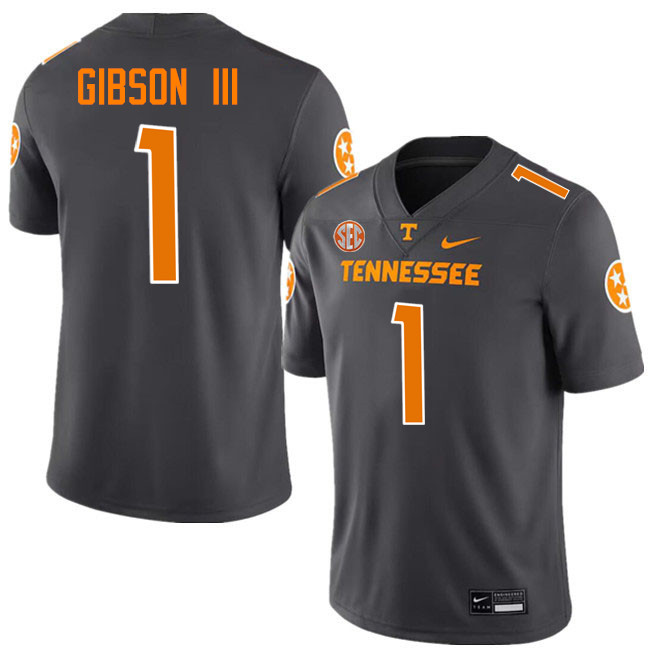 Rickey Gibson III Tennessee Jersey,Tennessee Volunteers #1 Rickey Gibson III College Jersey-Smoke